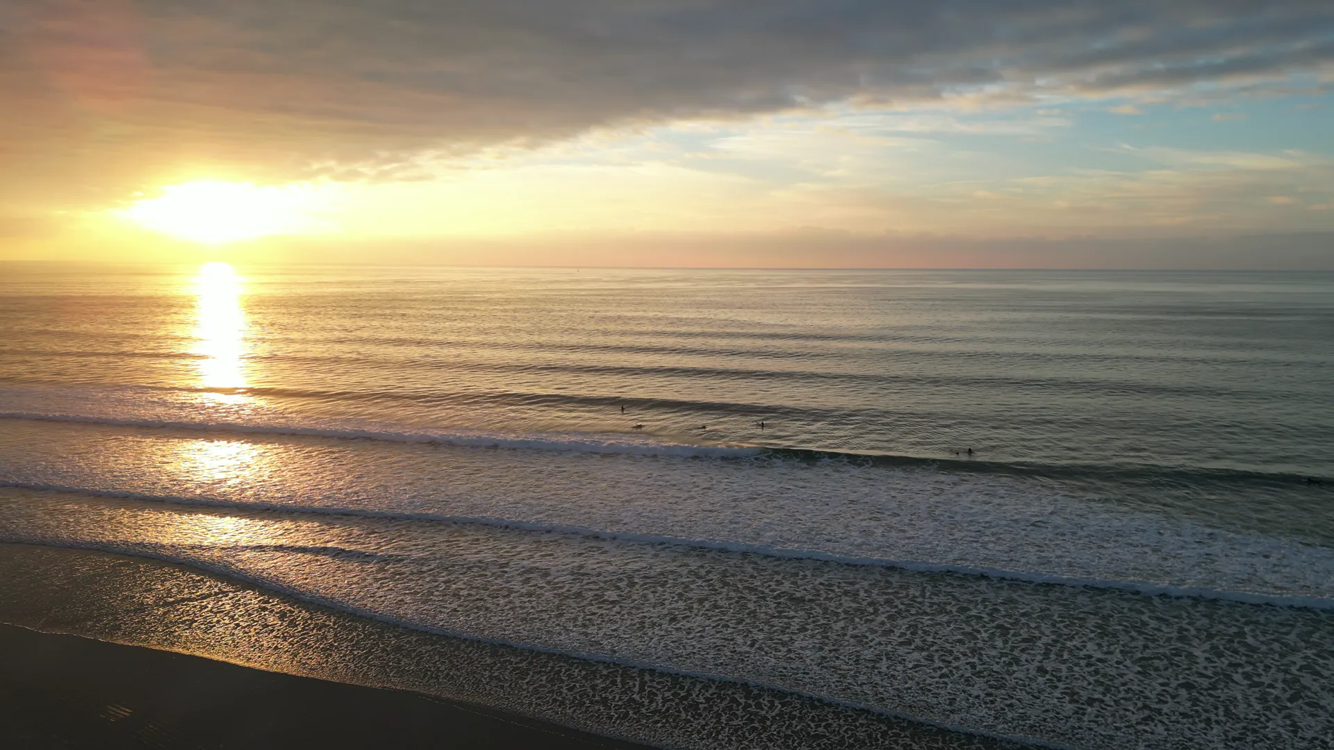 Surfeurs & coucher de soleil — Normandie — 5